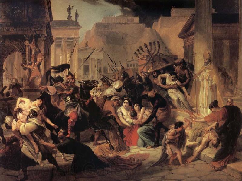 Karl Briullov Genseric-s Invasion of Rome Spain oil painting art